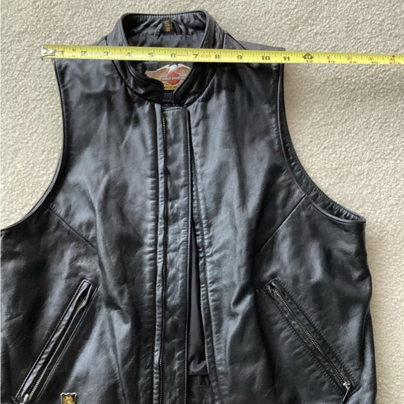 HARLEY DAVIDSON LEATHER VEST SIZE SMALL VINTAGE 90S - Picture 4 of 11